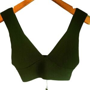 House of Harlow 1960 x Revolve NWT Classic Black Ribbed Bralette Crop Top